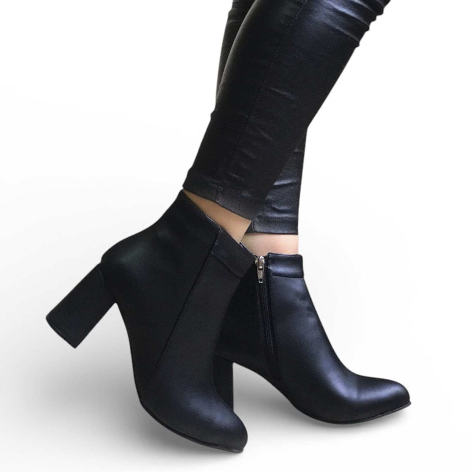 BOTIN MUJER CLASICA TACO 9 2086L-60 COLOR NEGRO - 1