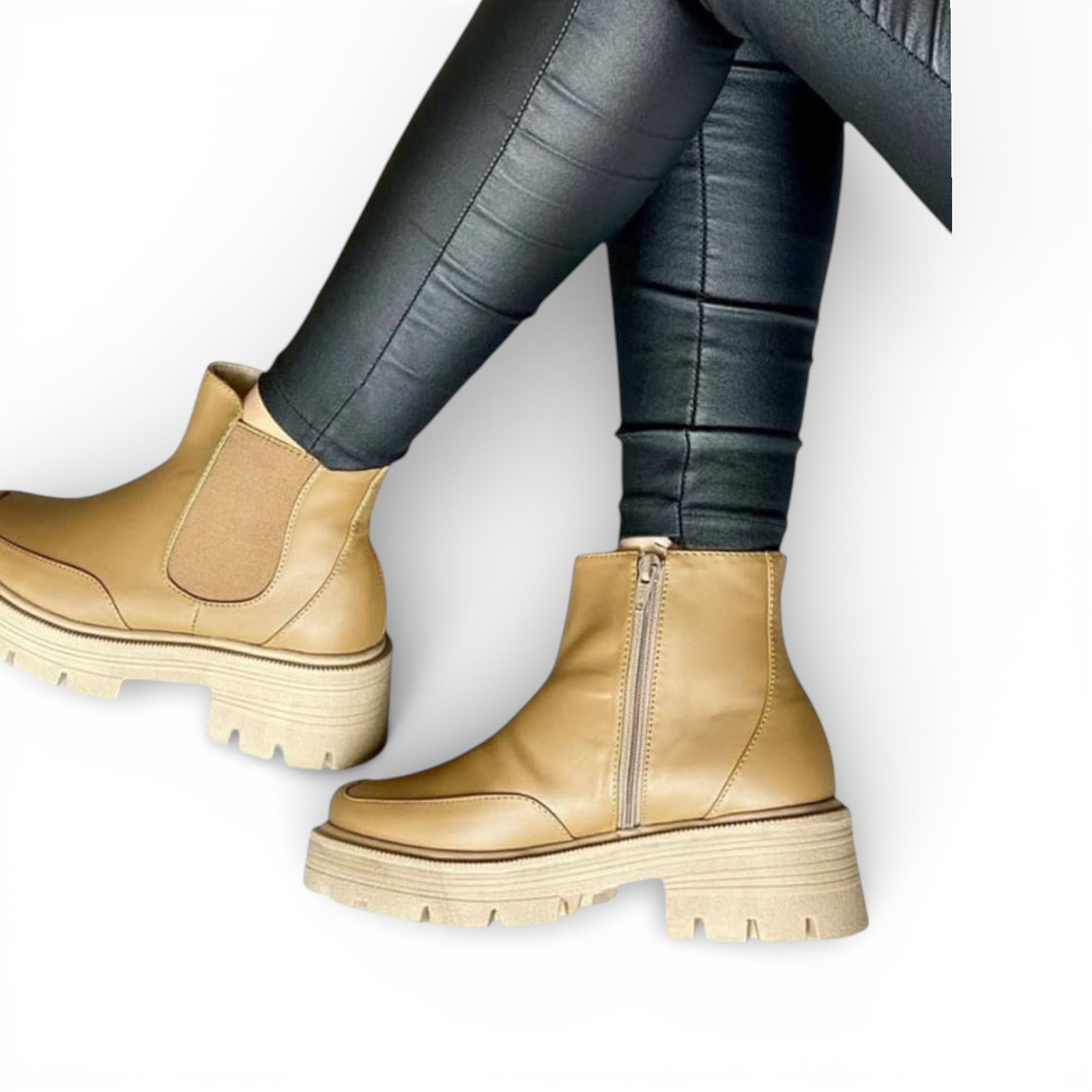 BOTA MUJER DOS EN UNO 1299-69 COLOR CARAMELO - 1