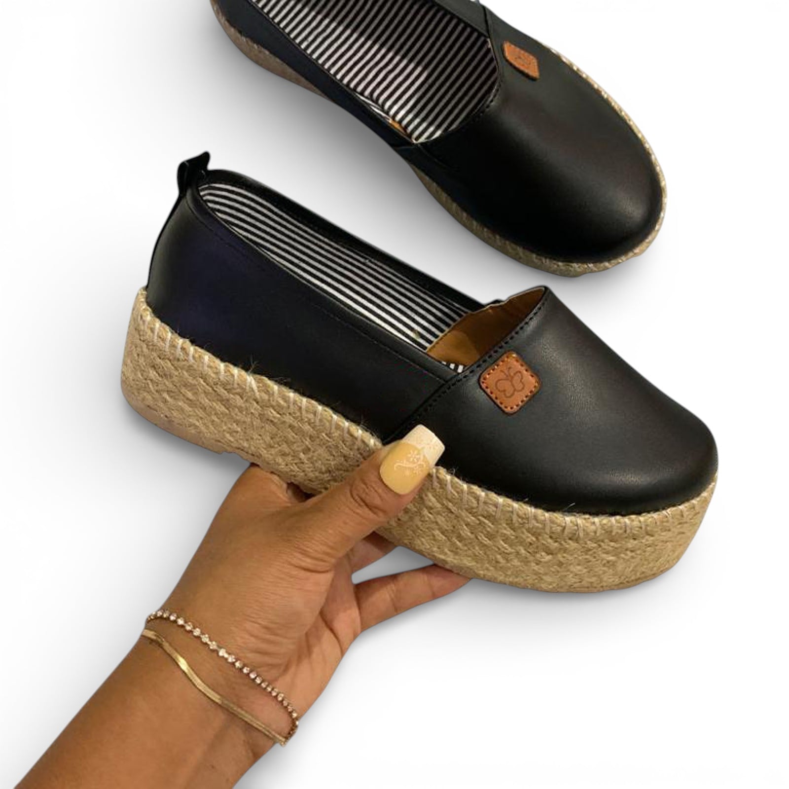 ALPARGATA MUJER 1299-50 PLATAFORMA 5 YUTE COLOR NEGRO - 2