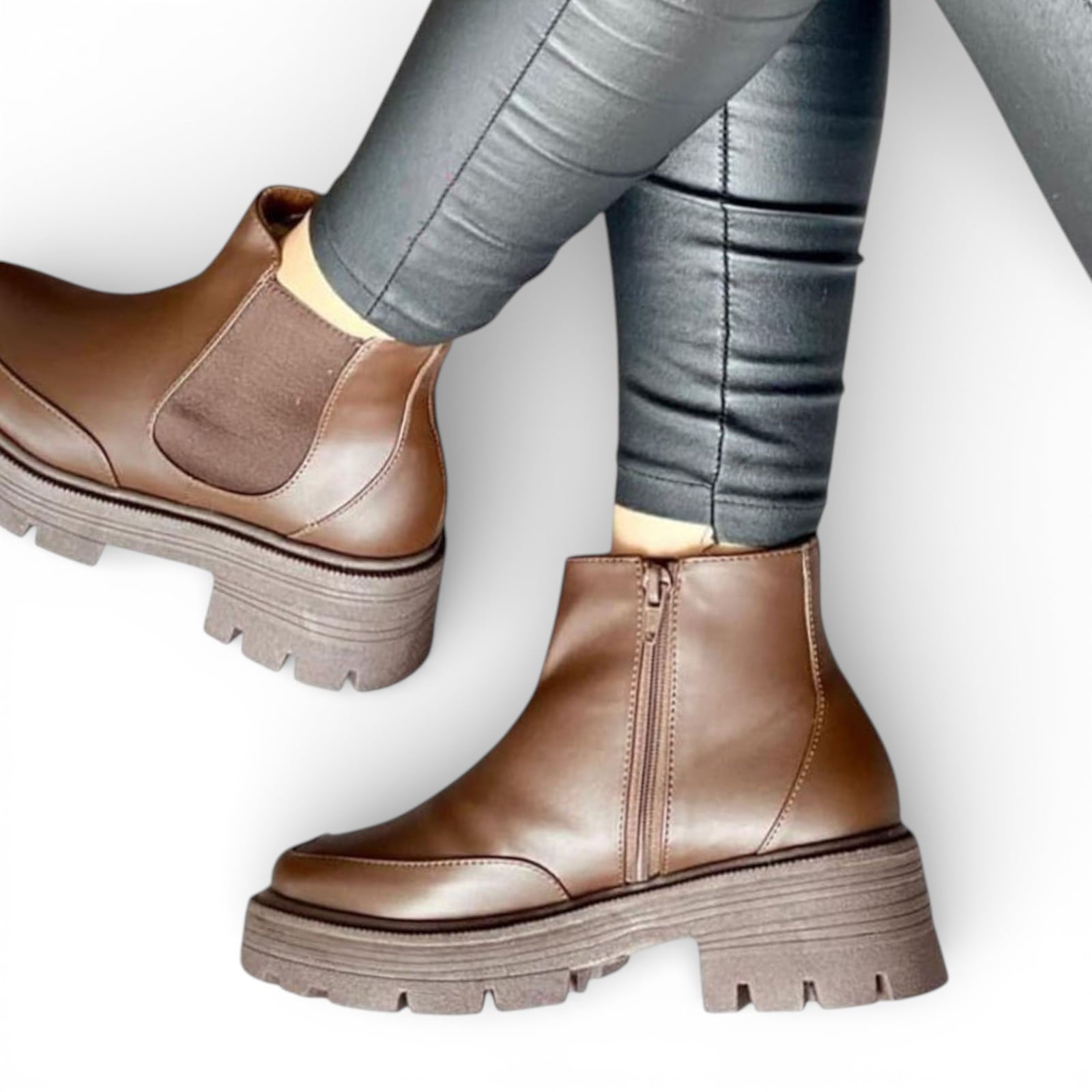 BOTA MUJER DOS EN UNO 1299-69 COLOR MARRON - 1