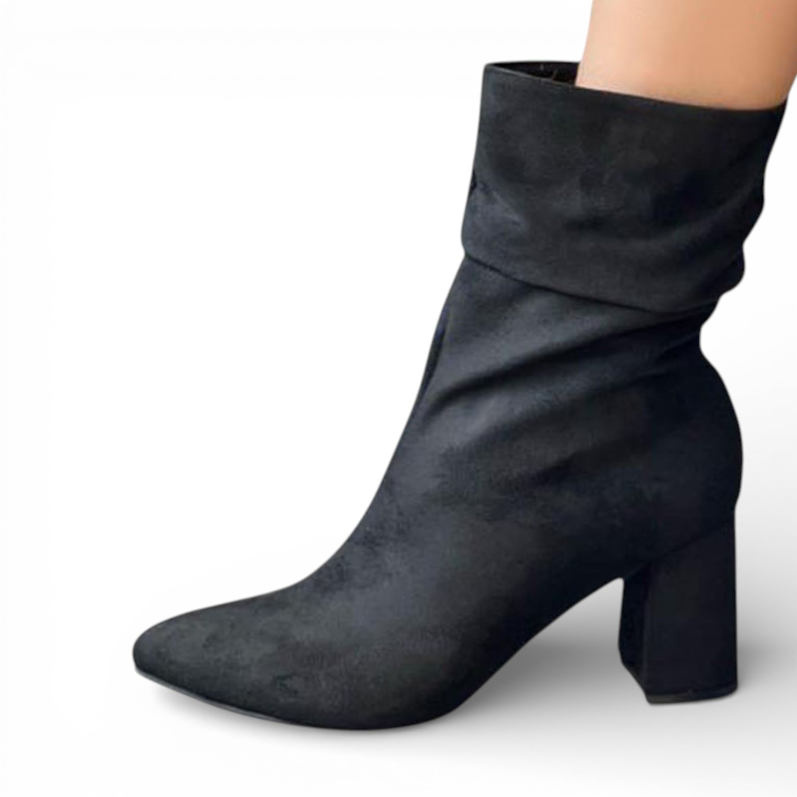 BOTIN MUJER CORRUGADO 1299 - 68 CUADRADO TACO #9 COLOR NEGRO - 1