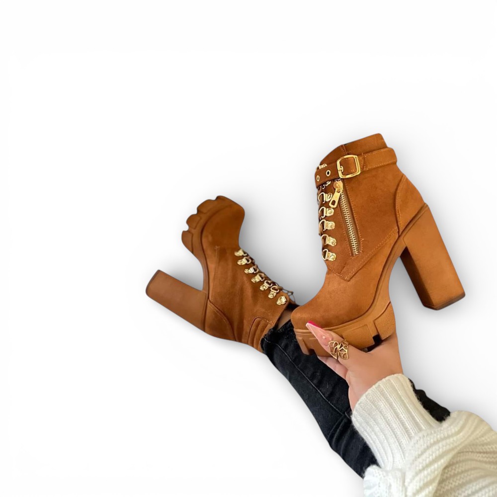 BOTIN MUJER TACO 12 DOBLE USO 2086L-70 COLOR CAMEL - 1