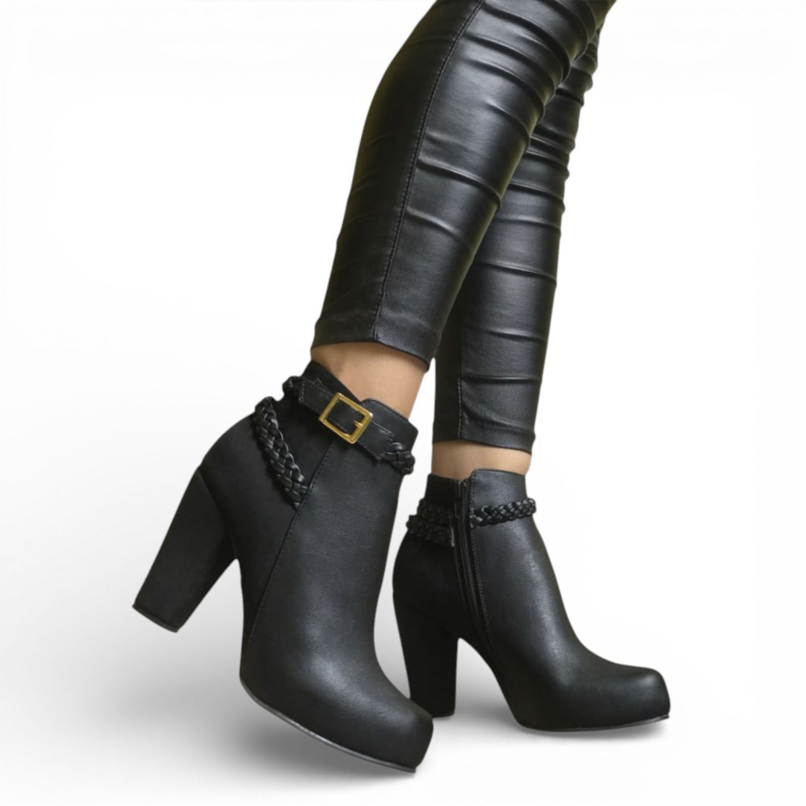BOTIN MUJER TACO 9 TRENSA 2086L-68 COLOR NEGRO - 1