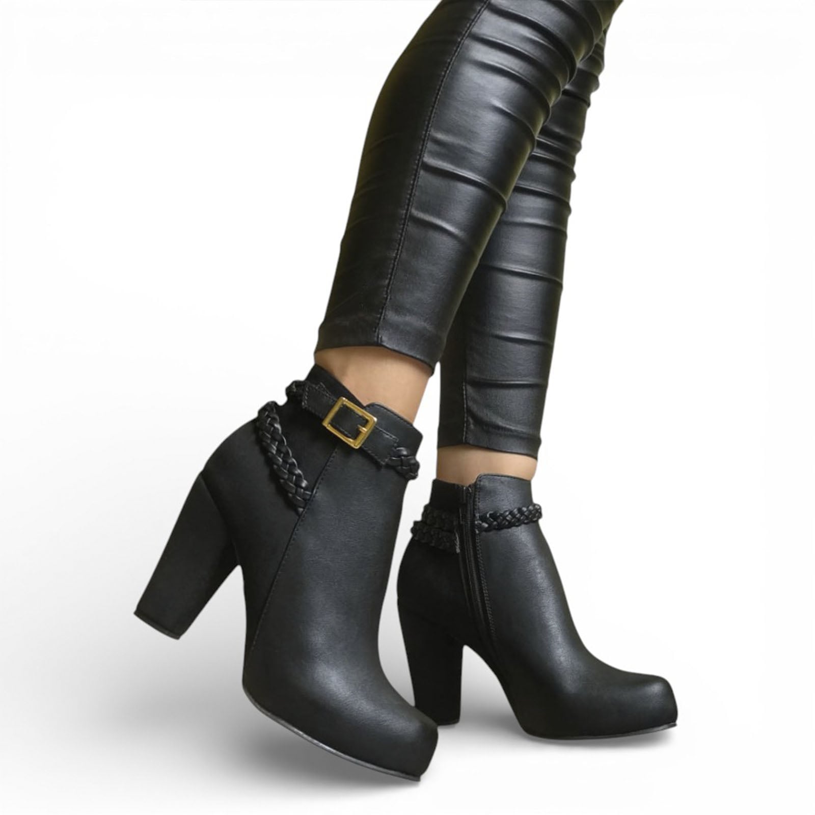 BOTIN MUJER TACO 9 TRENSA 2086L-68 COLOR NEGRO - 1