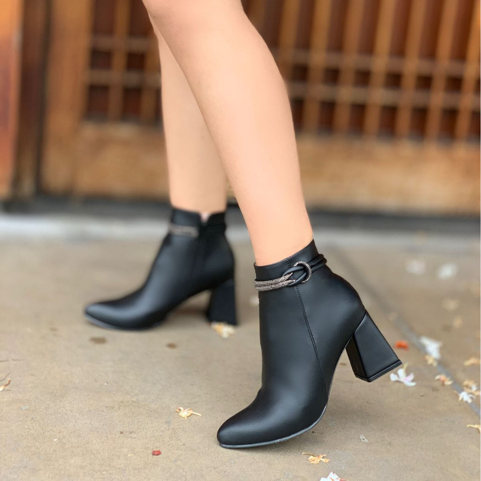 BOTIN MUJER HERMOSA TACO 7 2086L-65 COLOR NEGRO - 4