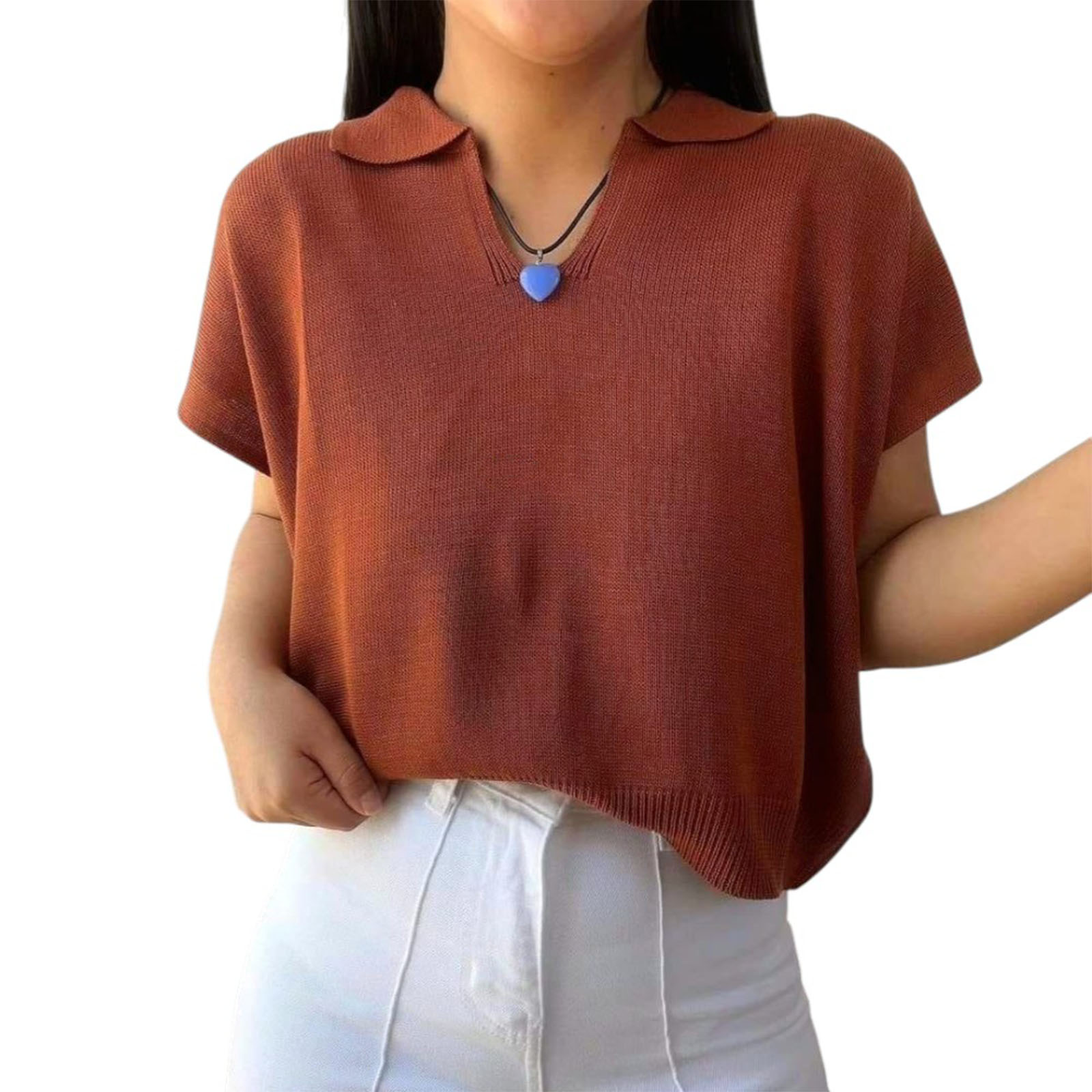 SUETER MUJER HILO MCORTA 359-18 COLOR CAMEL - 1