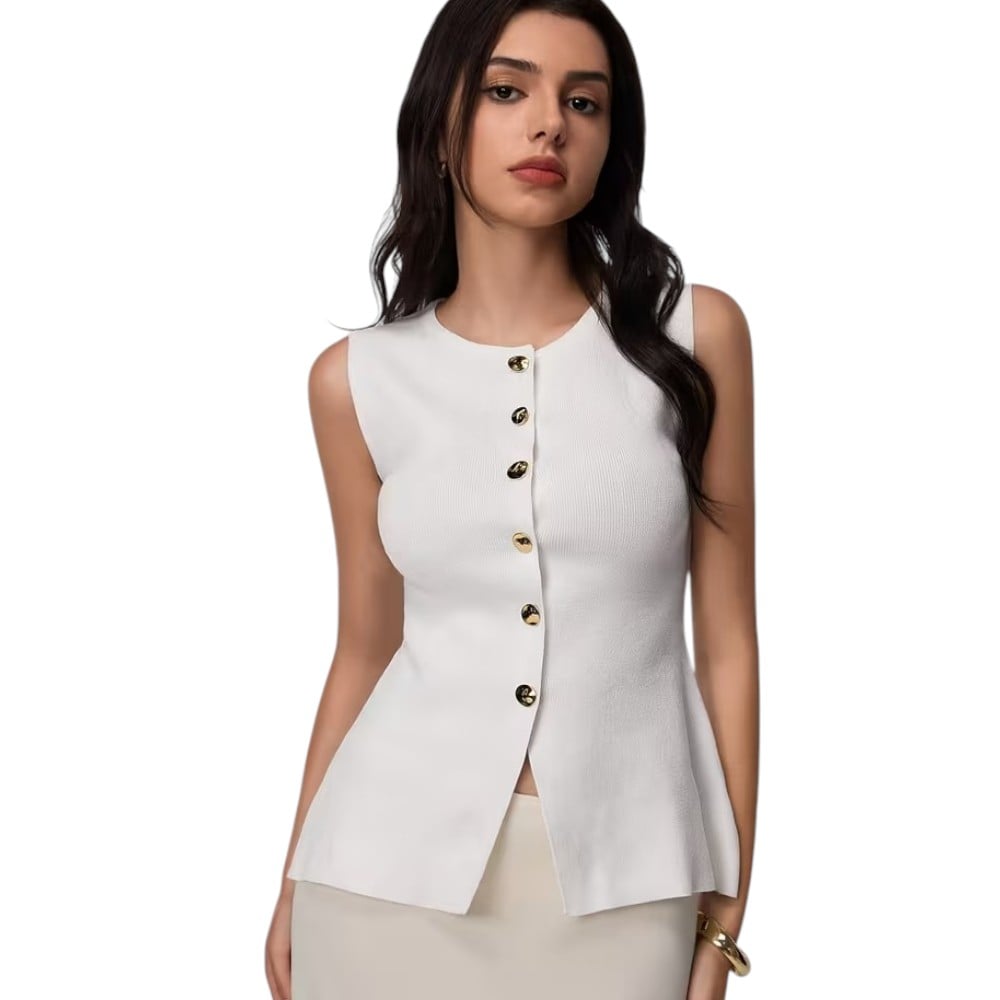 CHALECO MUJER 463G-20 ZHARA HILO COLOR PERLA - 2