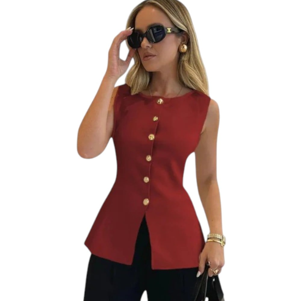 CHALECO MUJER 463G-20 ZHARA HILO COLOR VINO - 1