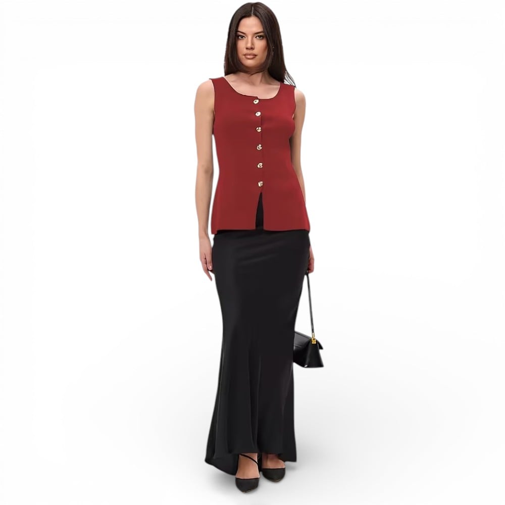 CHALECO MUJER 463G-20 ZHARA HILO COLOR VINO - 3