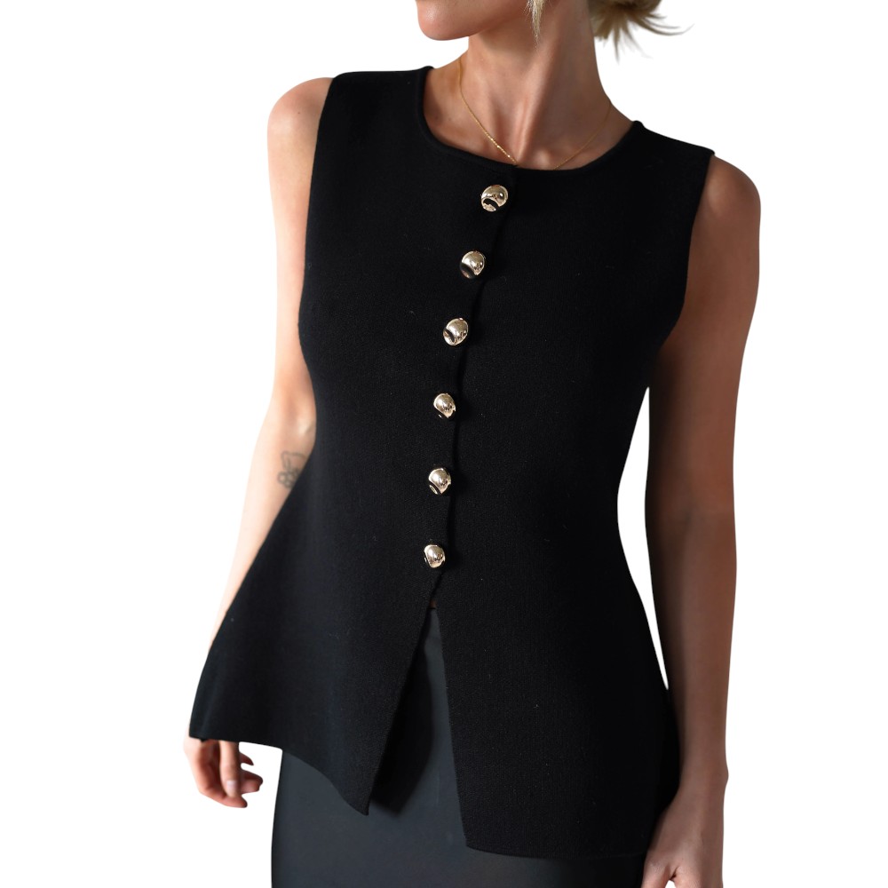 CHALECO MUJER 463G-20 ZHARA HILO COLOR NEGRO - 1