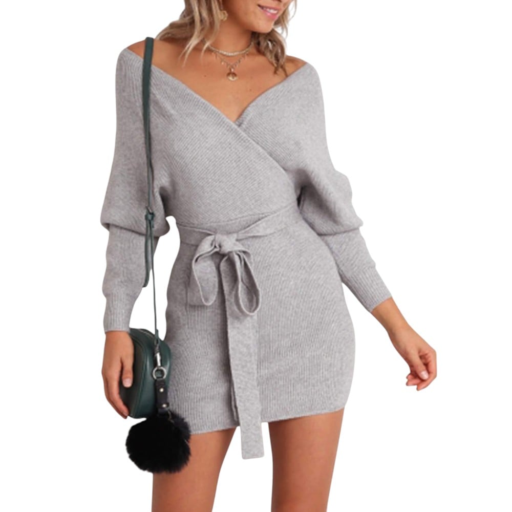 VESTIDO MURCIELAGO ML INCLUYE LAZO PARA AMARRAR TIC-22 COLOR MELANGE - 1