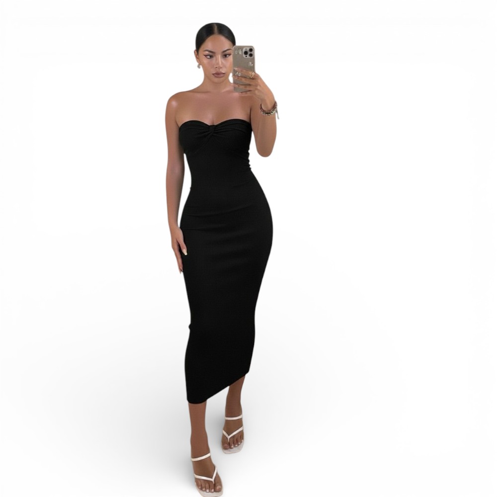 VESTIDO MUJER MOÑO EVO HILO G359-22 COLOR NEGRO - 1
