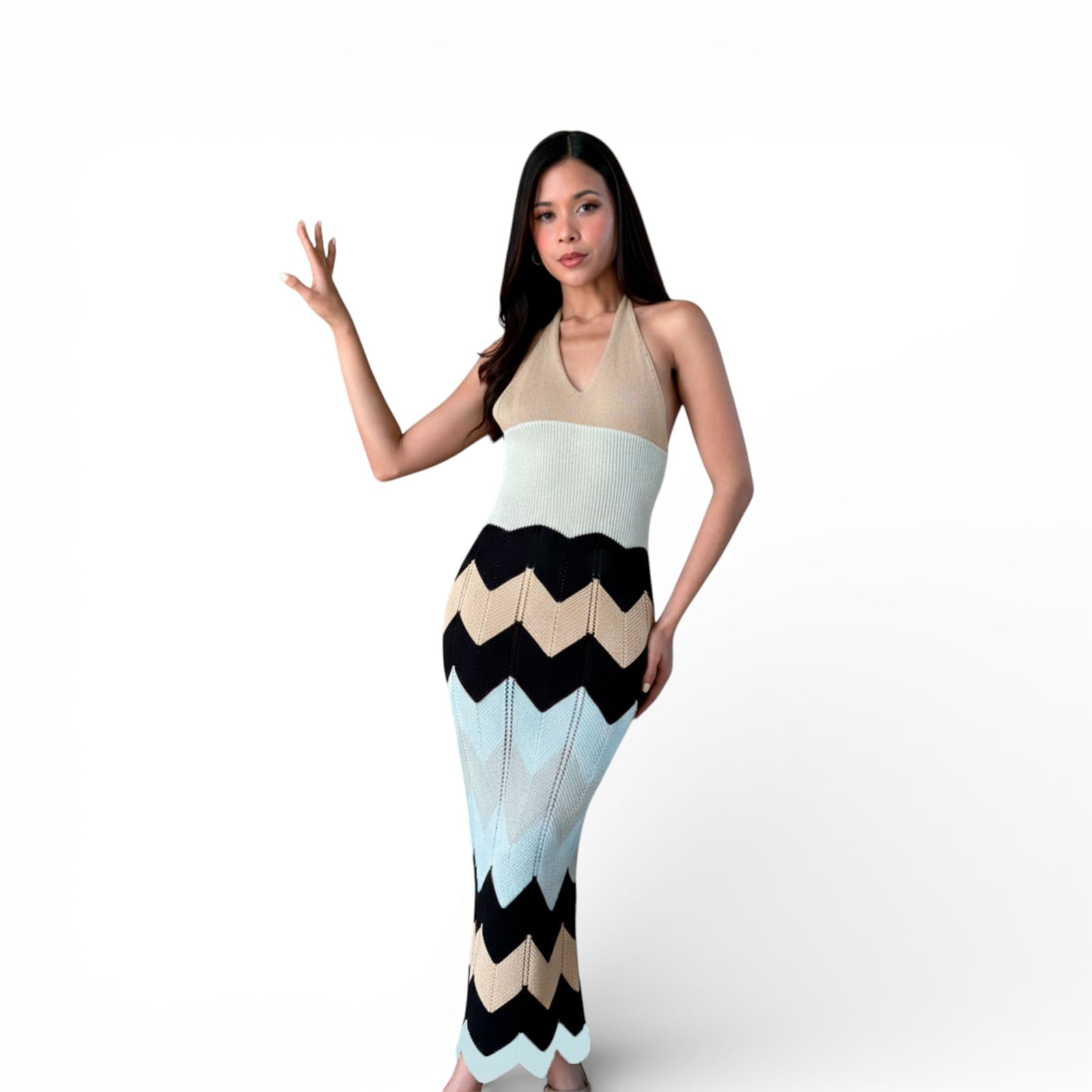 VESTIDO MUJER ALOJA MAXI 359-28 COLOR BEIGE - 2