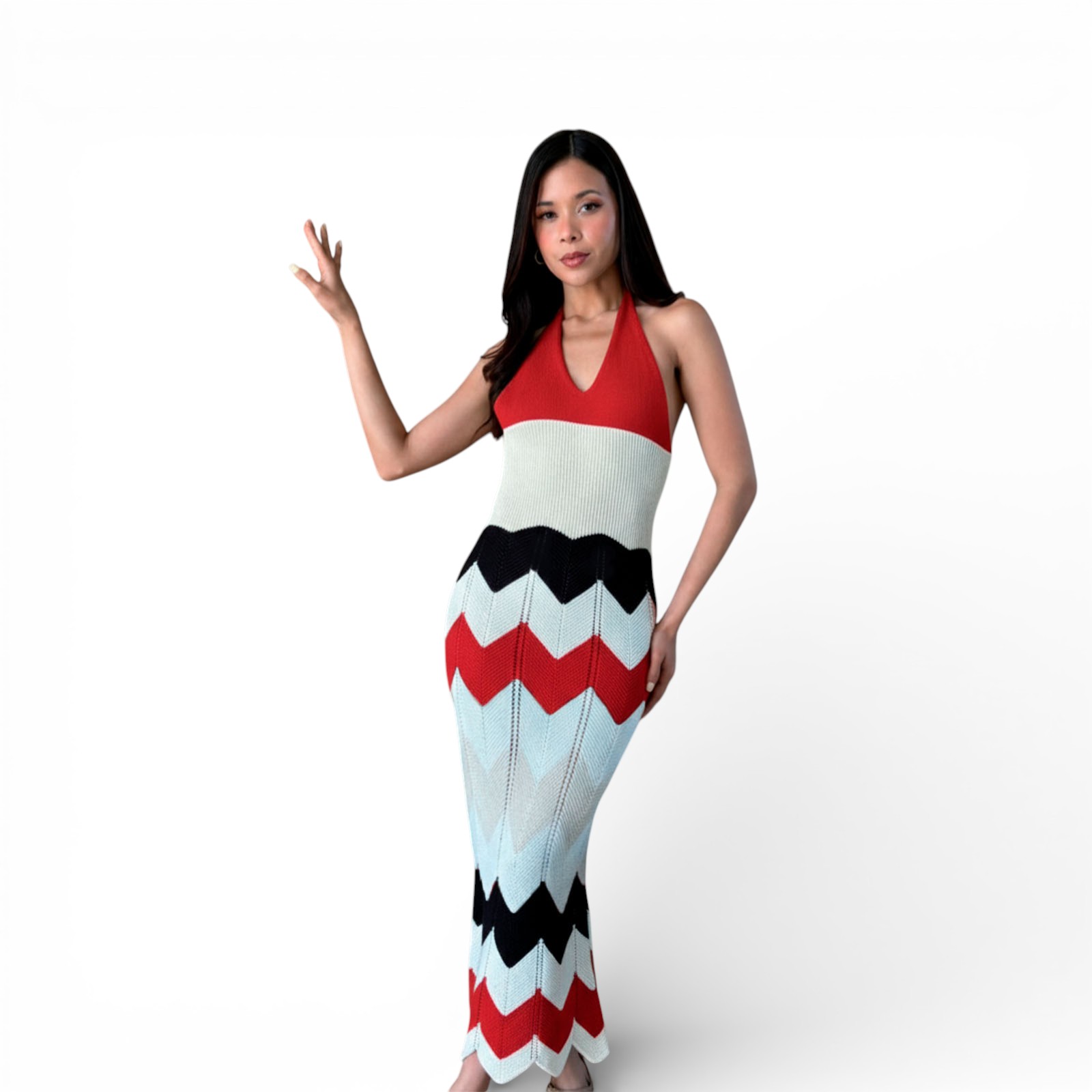 VESTIDO MUJER ALOJA MAXI 359-28 COLOR ROJO - 1