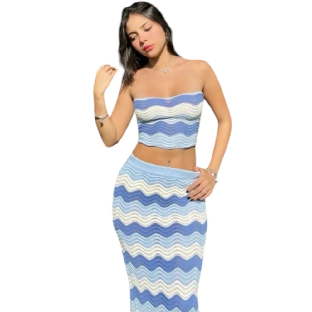 CONJUNTO ARUBA GREI 362G INT4-35 HILO TACTO ALGODON COLOR CELESTE - 1
