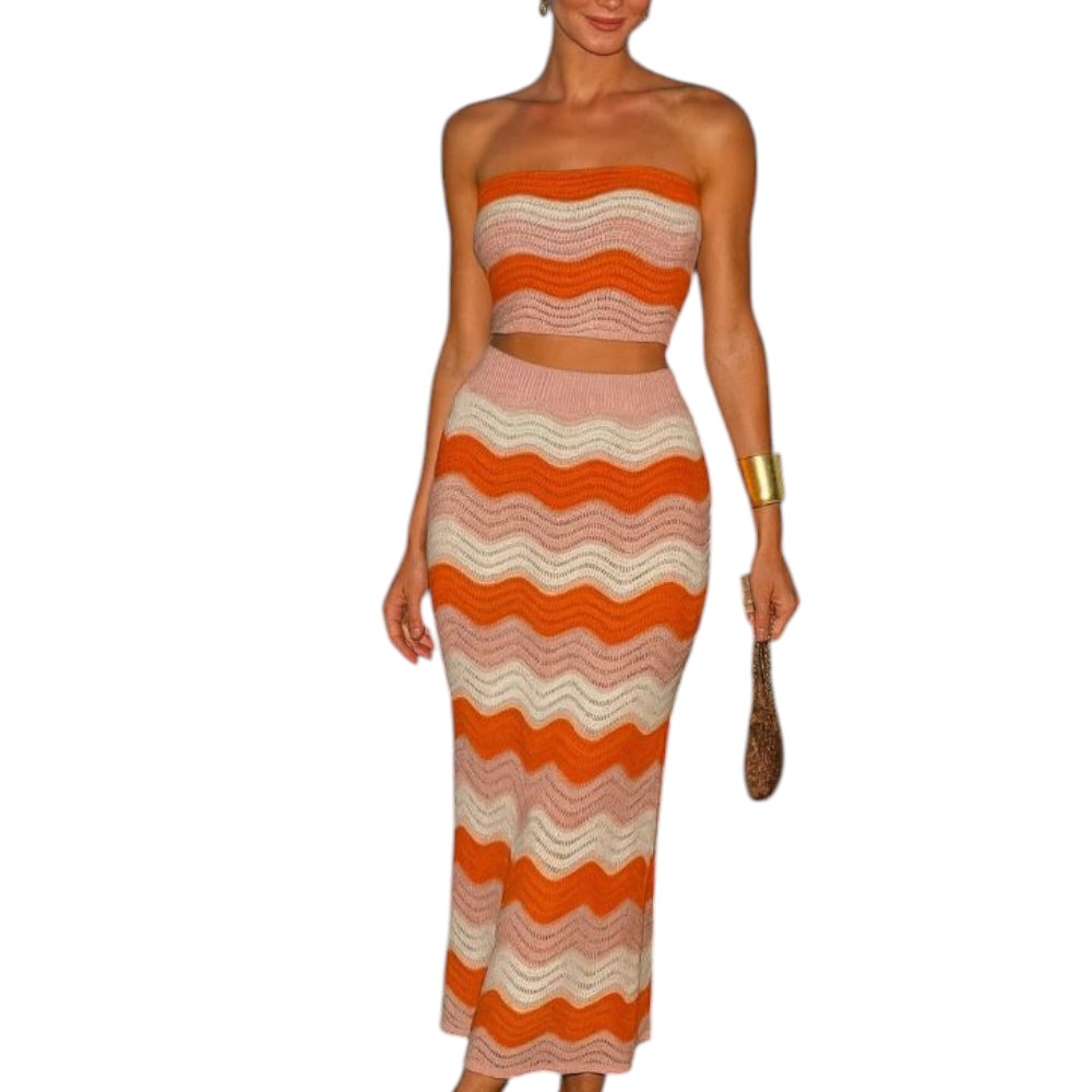 CONJUNTO ARUBA GREI 362G INT4-35 HILO TACTO ALGODON COLOR NARANJA - 1