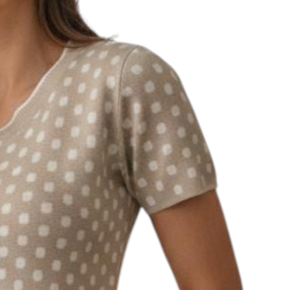 POLO MUJER PUNTOS HILO DOMI 464-18 TACTO ALGODON COLOR BEIGE - 3