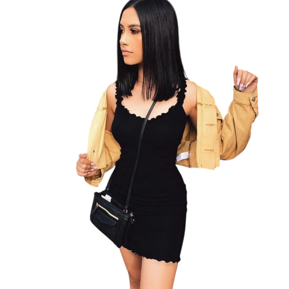 VESTIDO CASUAL RIP GRUESO DIANA BLONDAS COLOR NEGRO - 2