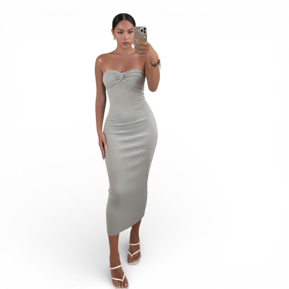 VESTIDO MUJER MOÑO EVO HILO G359-22 COLOR GRIS - 1