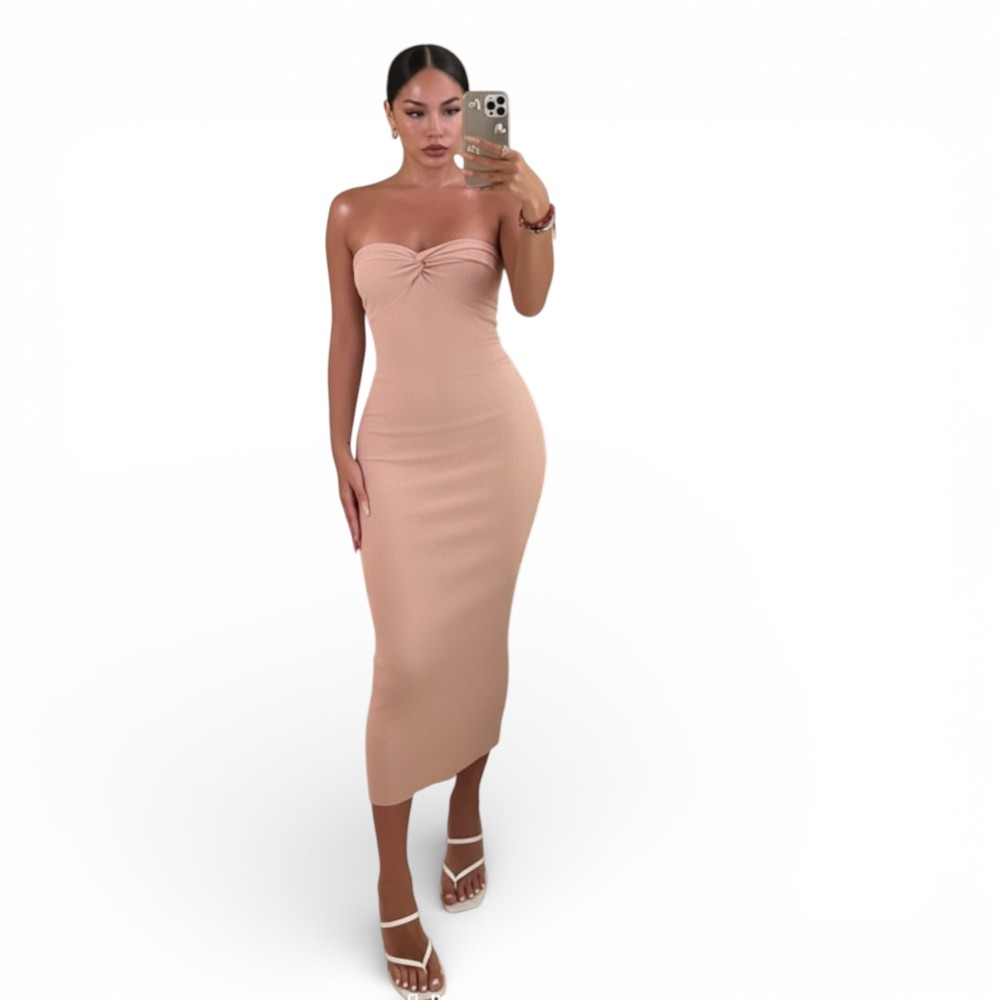 VESTIDO MUJER MOÑO EVO HILO G359-22 COLOR ROSADO - 1