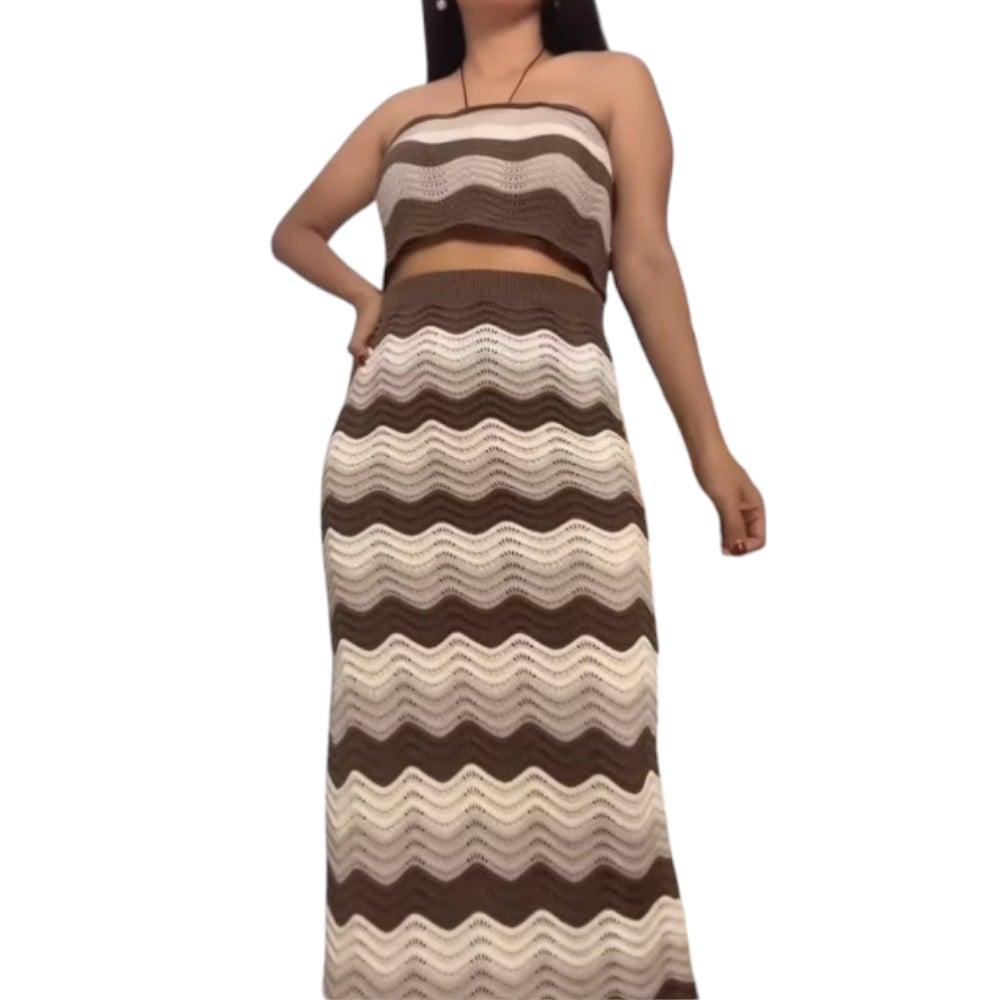 CONJUNTO ARUBA GREI 362G INT4-35 HILO TACTO ALGODON COLOR MARRON - 1