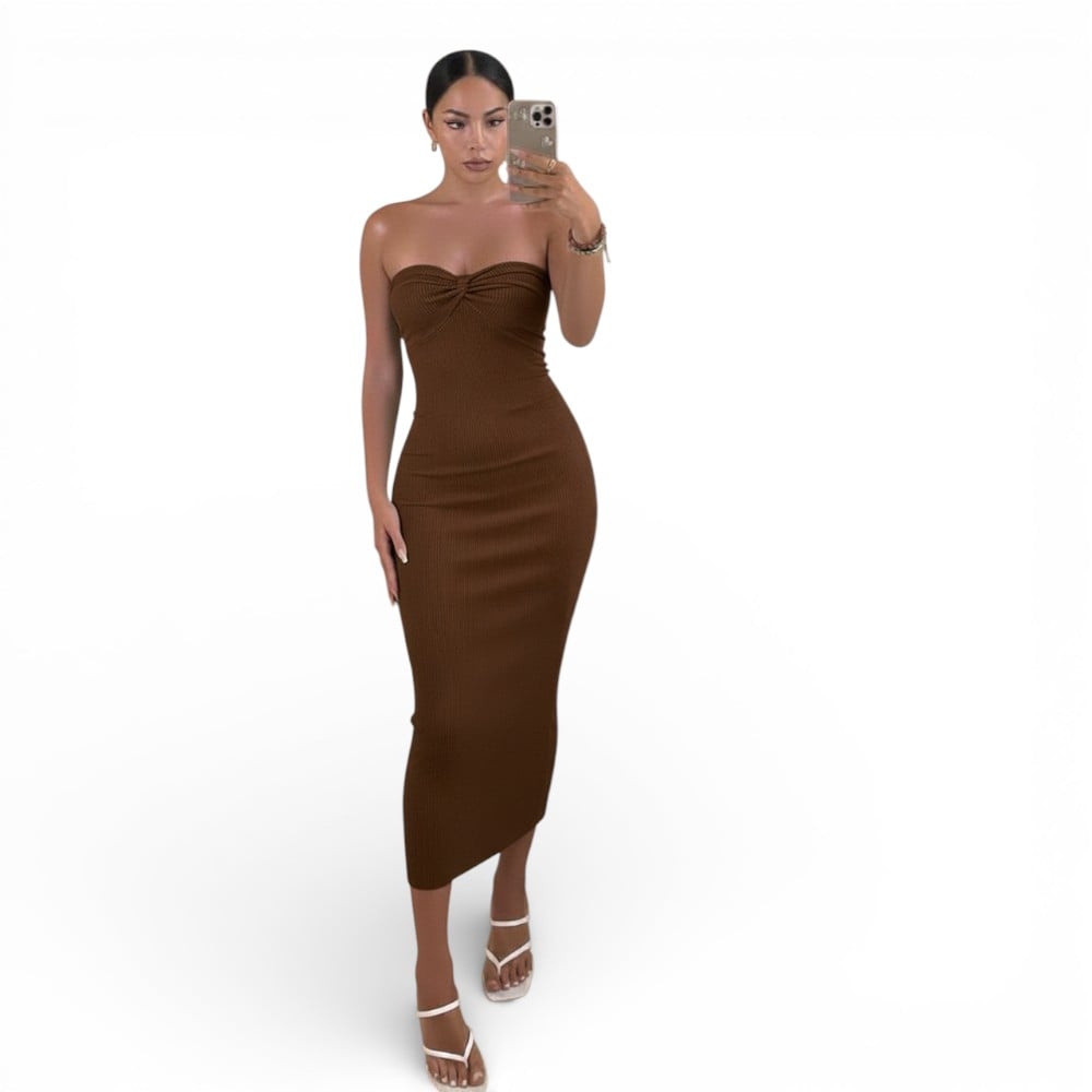 VESTIDO MUJER MOÑO EVO HILO G359-22 COLOR CHOCOLATE - 1