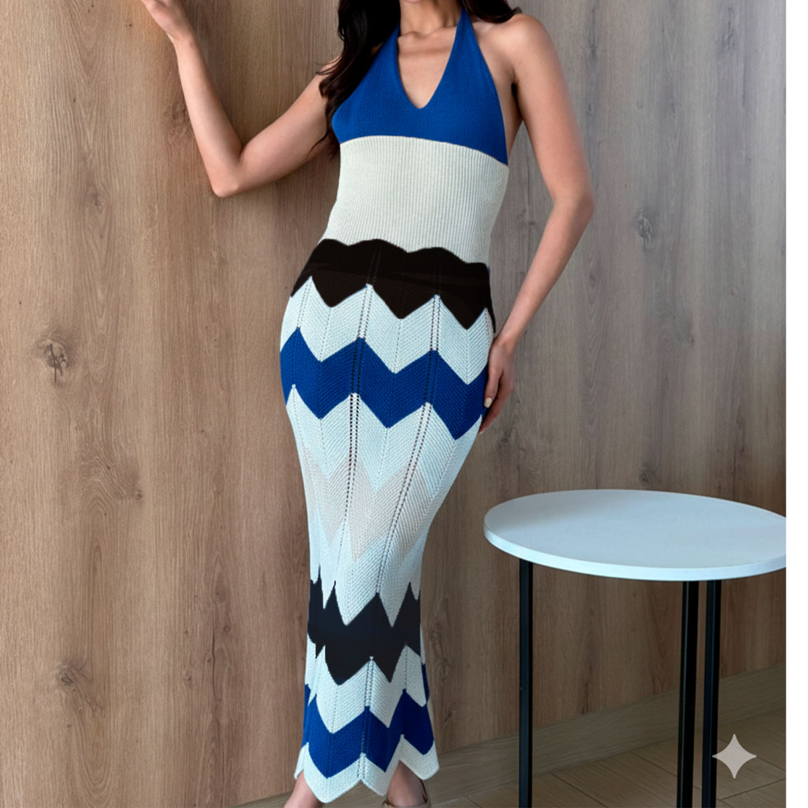 VESTIDO MUJER ALOJA MAXI 359-28 COLOR AZULINO - 2