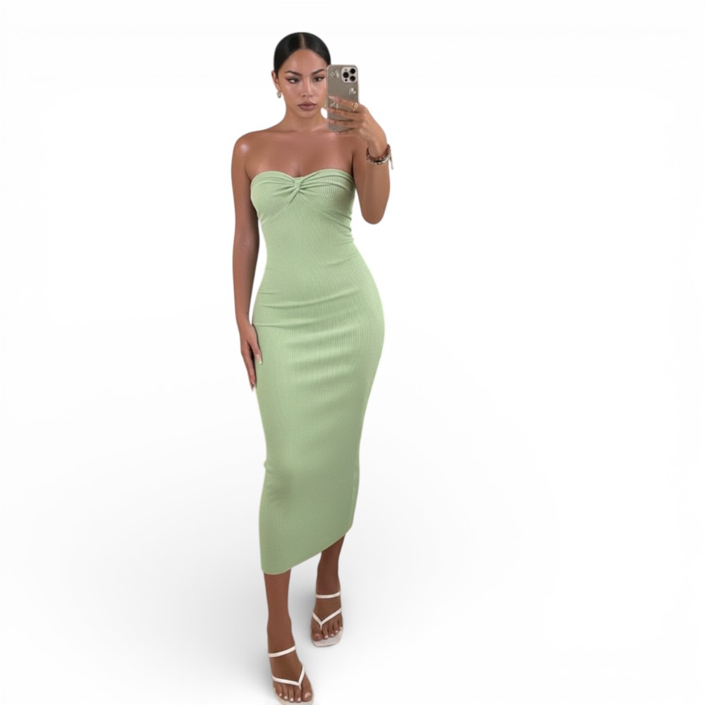 VESTIDO MUJER MOÑO EVO HILO G359-22 COLOR VERDE - 1
