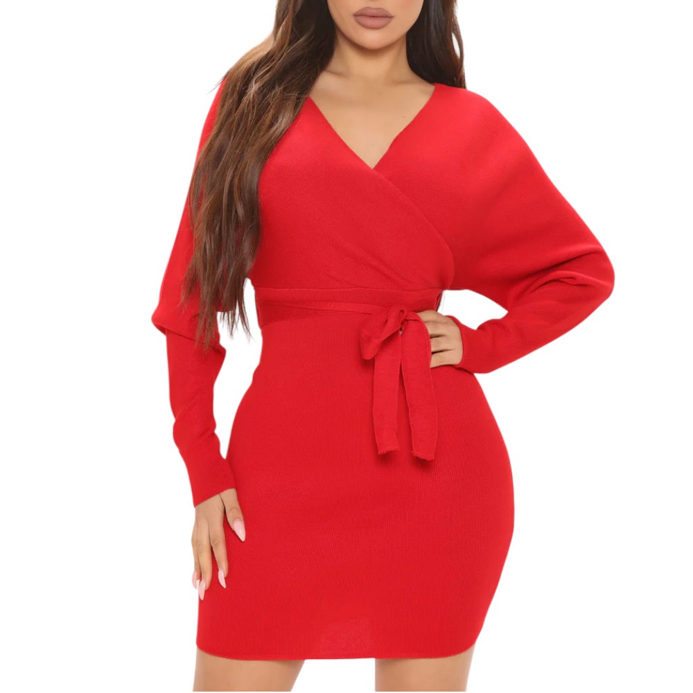VESTIDO MURCIELAGO ML INCLUYE LAZO PARA AMARRAR TIC-22 COLOR ROJO - 1