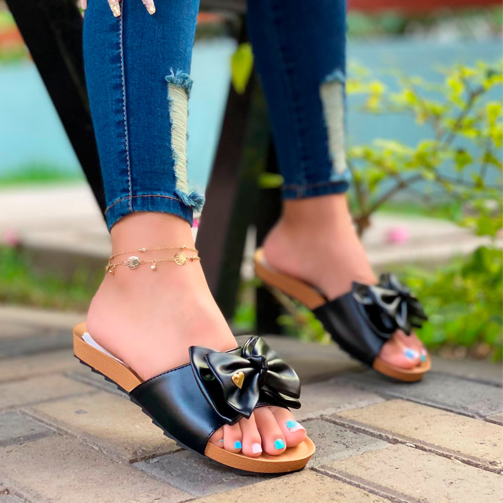 SANDALIA MUJER LAZO ECOSHO 2086L-35 COLOR NEGRO - 3