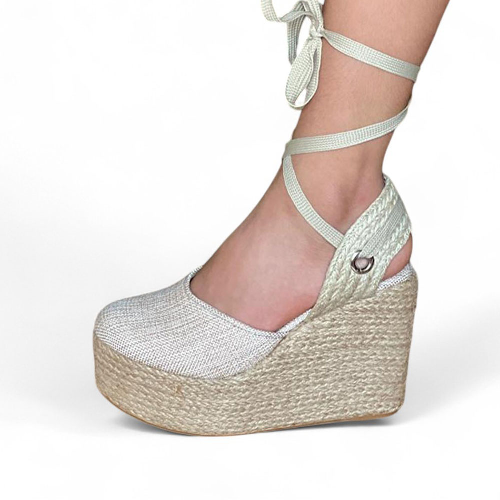 ALPARGATAS MUJER CUÑA 9 YUTE 2086L-65 COLOR BEIGE - 1