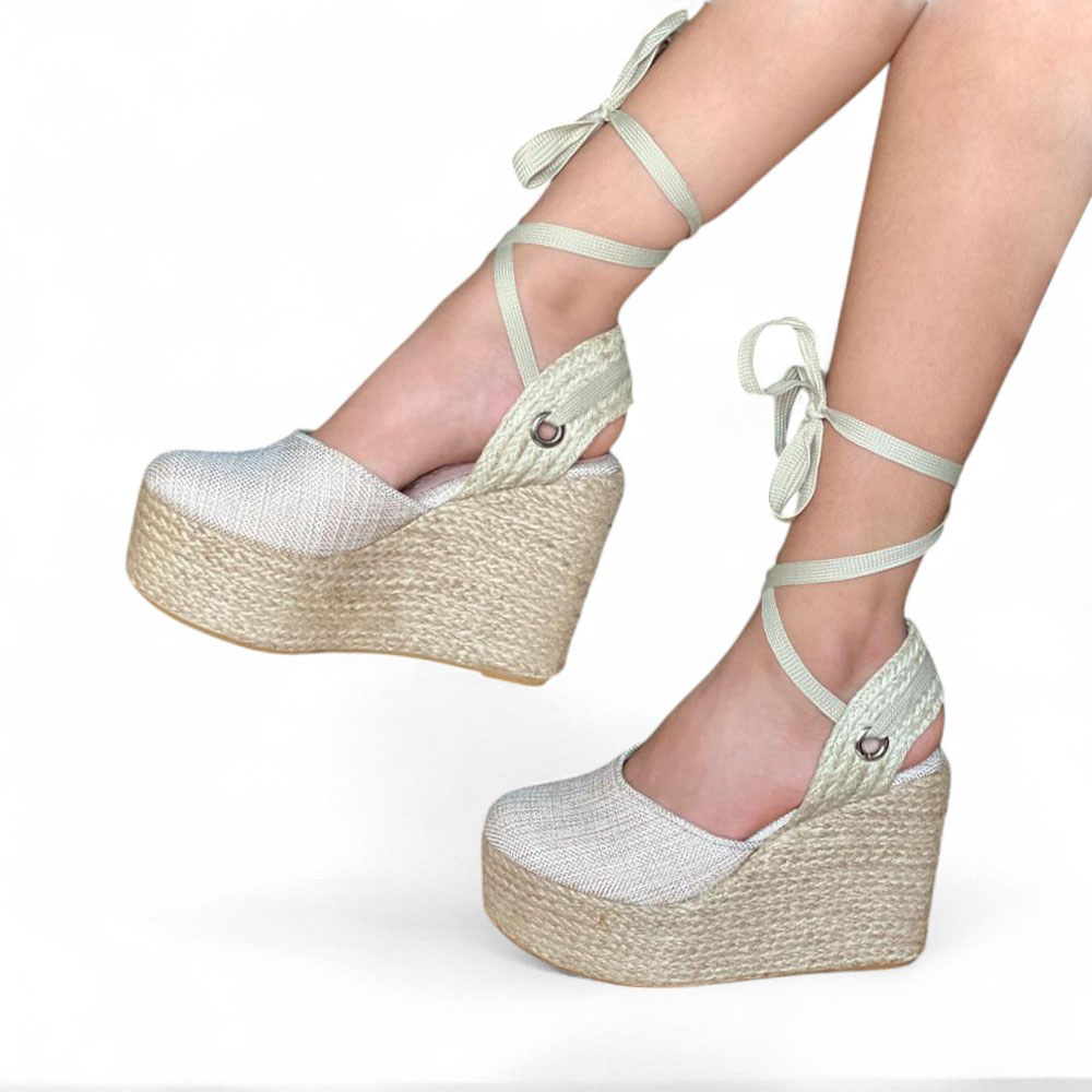 ALPARGATAS MUJER CUÑA 9 YUTE 2086L-65 COLOR BEIGE - 2