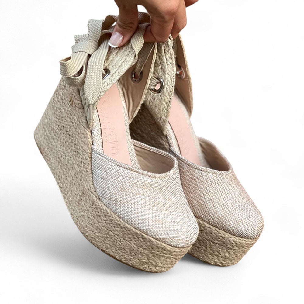ALPARGATAS MUJER CUÑA 9 YUTE 2086L-65 COLOR BEIGE - 3