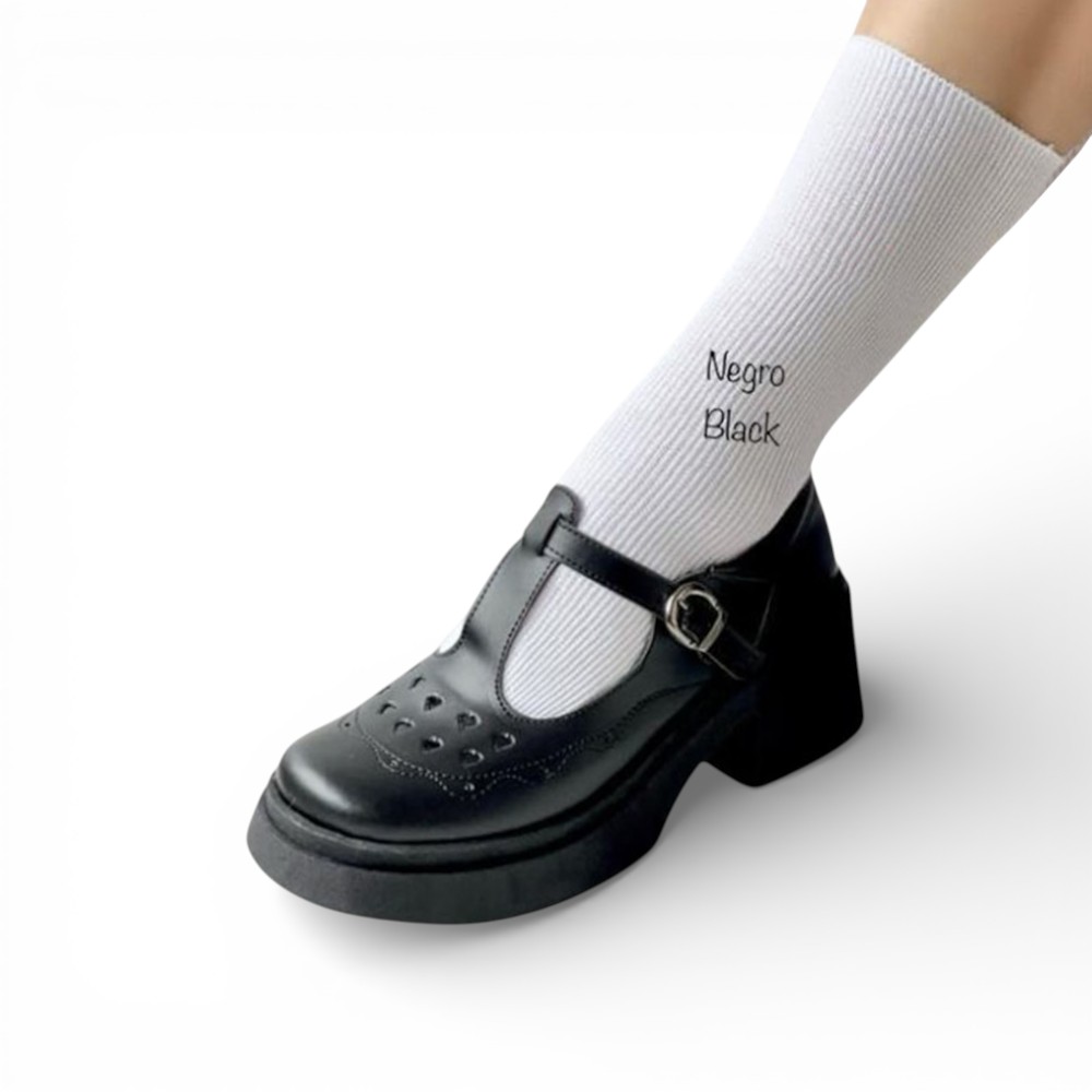 ZAPATO NIÑA ESCOLAR CONFORD DETALLES TACO 5 12995C-55 COLOR NEGRO - 1