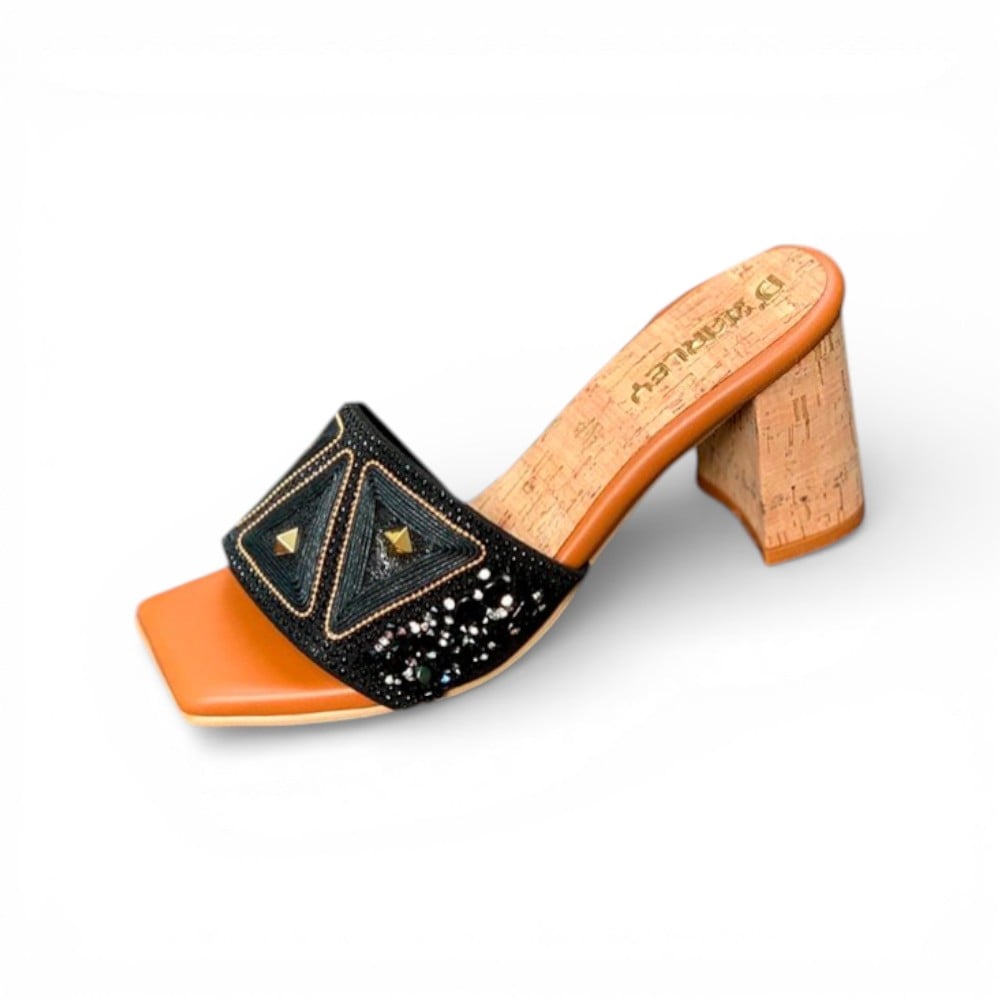 SANDALIA MUJER SUECO GRABADOS 2086L-58 ALTO X7 COLOR NEGRO - 1