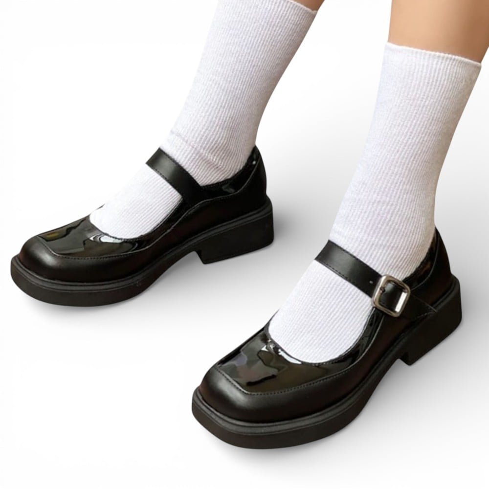 ZAPATO NIÑA ESCOLAR CONFORD TACO 3 12995C-55 COLOR NEGRO - 2