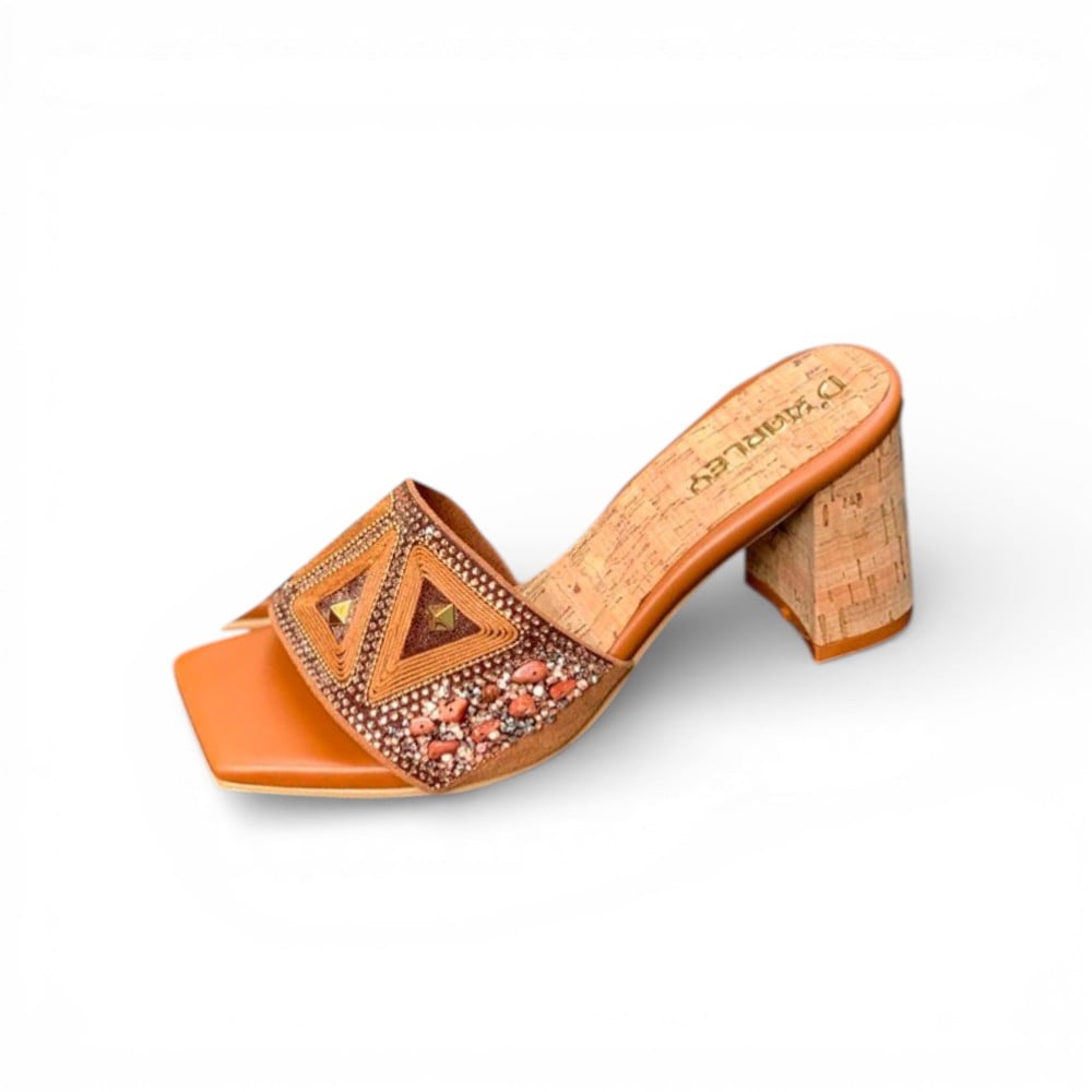 SANDALIA MUJER SUECO GRABADOS 2086L-58 ALTO X7 COLOR CAMEL - 1