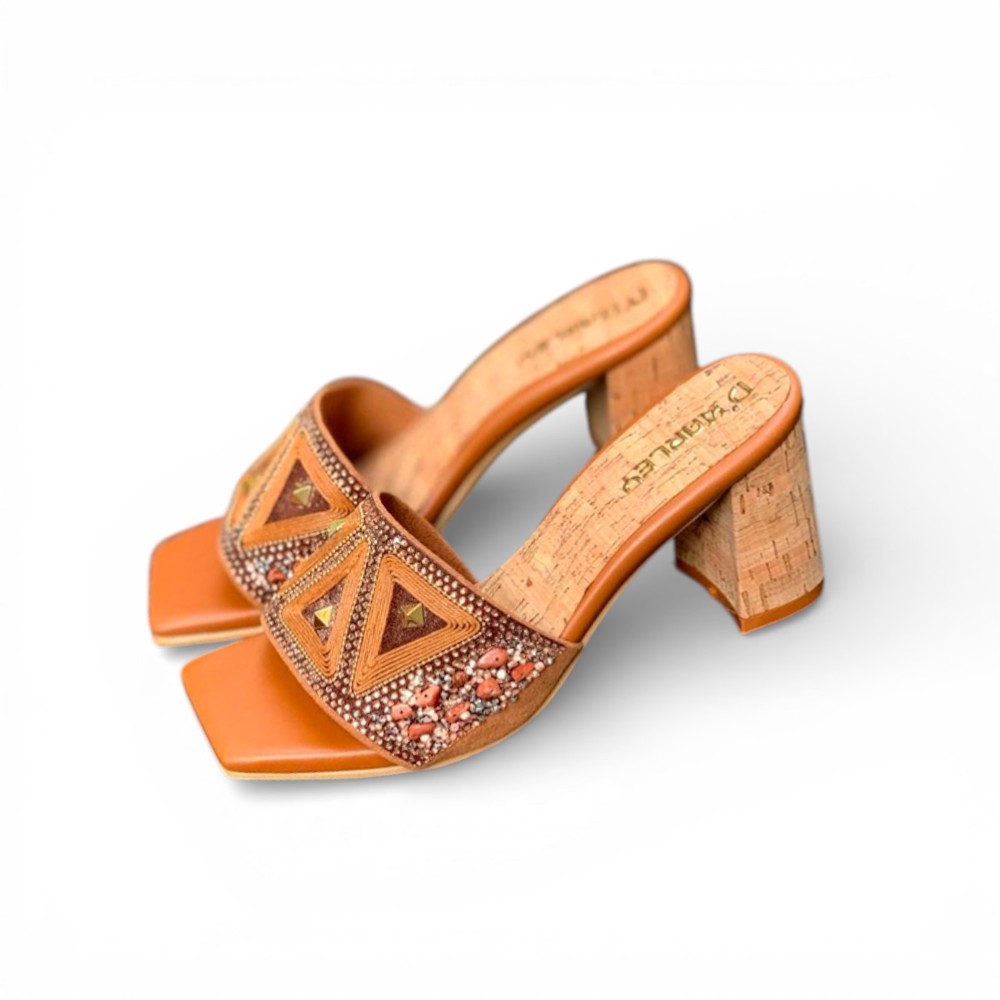 SANDALIA MUJER SUECO GRABADOS 2086L-58 ALTO X7 COLOR CAMEL - 4