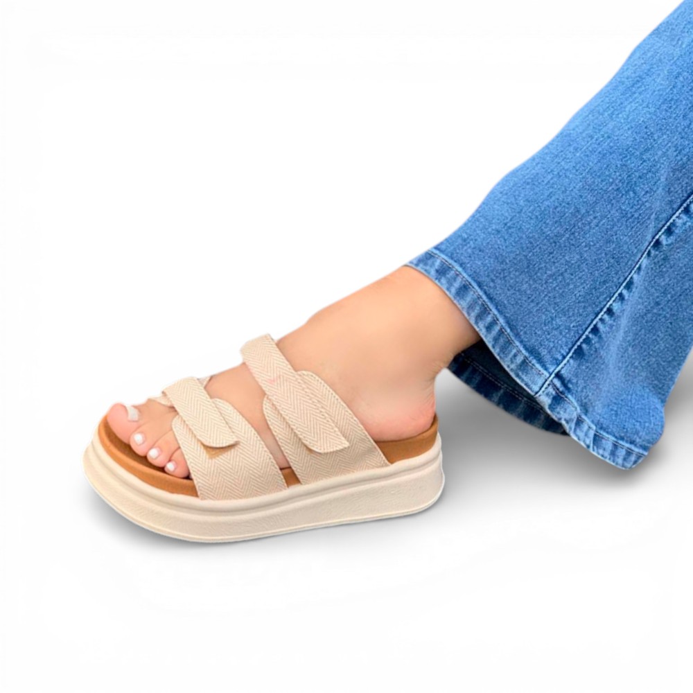 SANDALIA MUJER SUECO 2086L-48 ALTO X5 COLOR BEIGE - 3