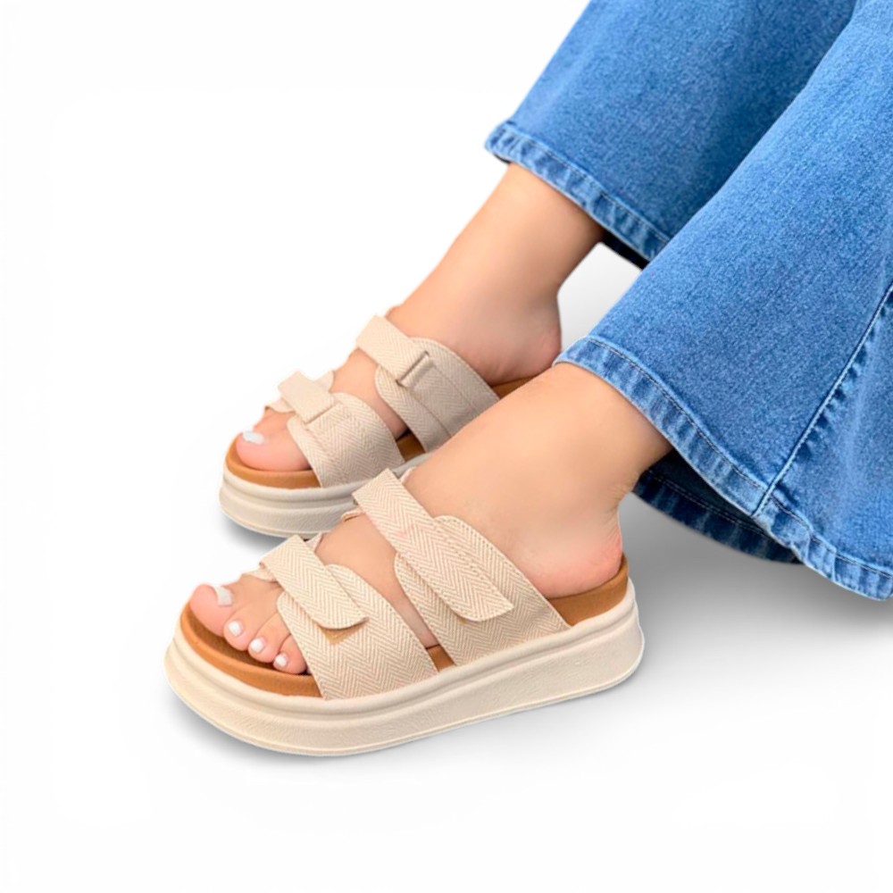 SANDALIA MUJER SUECO 2086L-48 ALTO X5 COLOR BEIGE - 4