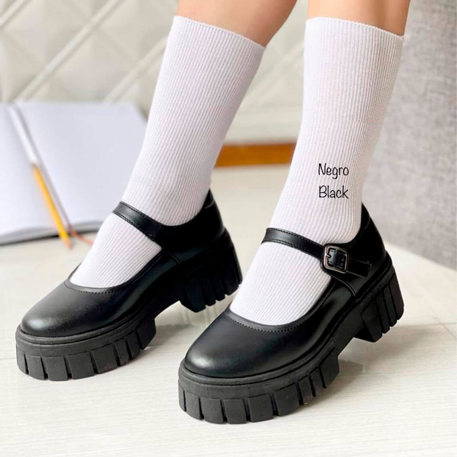 ZAPATO NIÑA ESCOLAR CONFORD GERRERAS TACO 4 12995C-55 COLOR NEGRO - 3