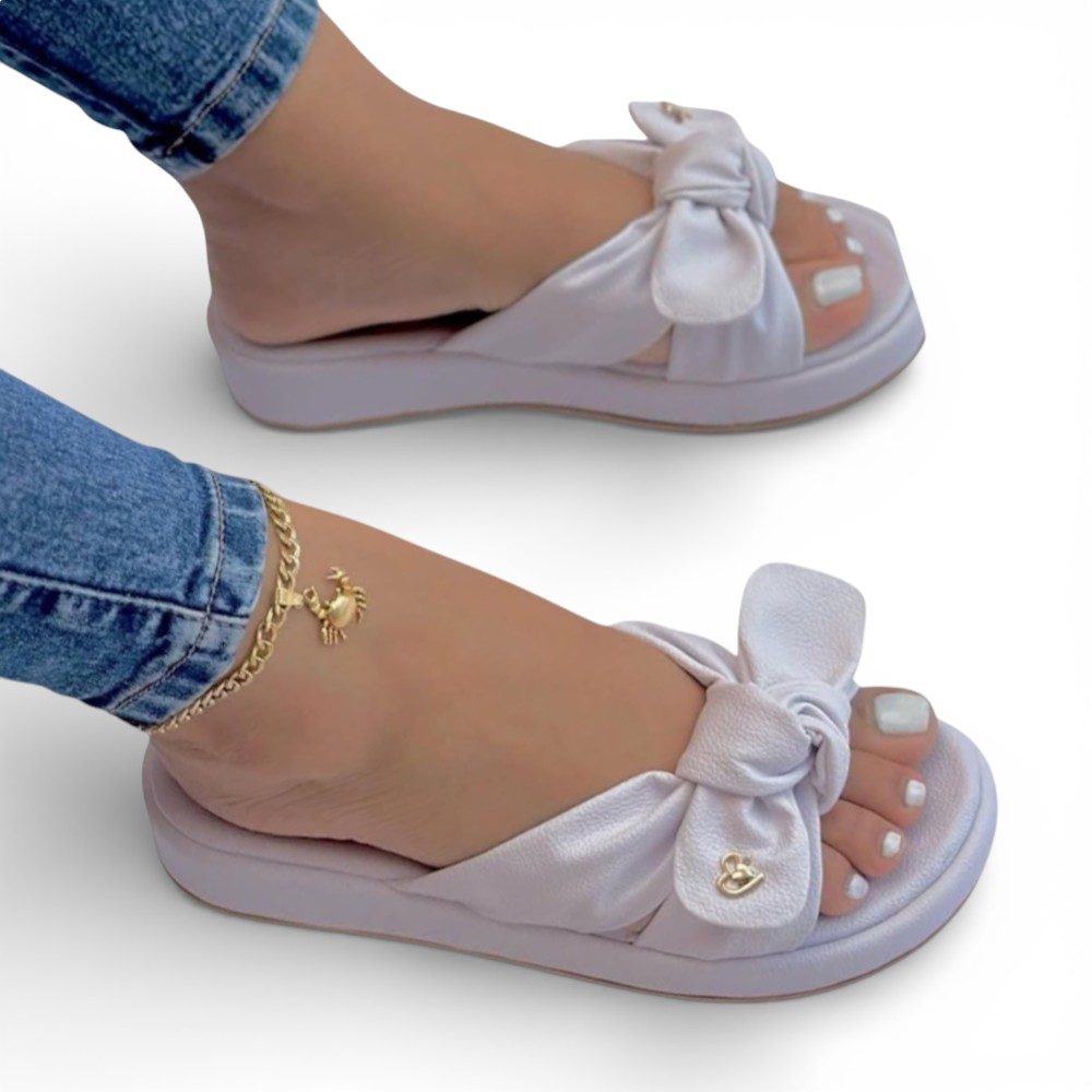 SANDALIA MUJER MOÑITO 2086L-48 COLOR PERLA - 2