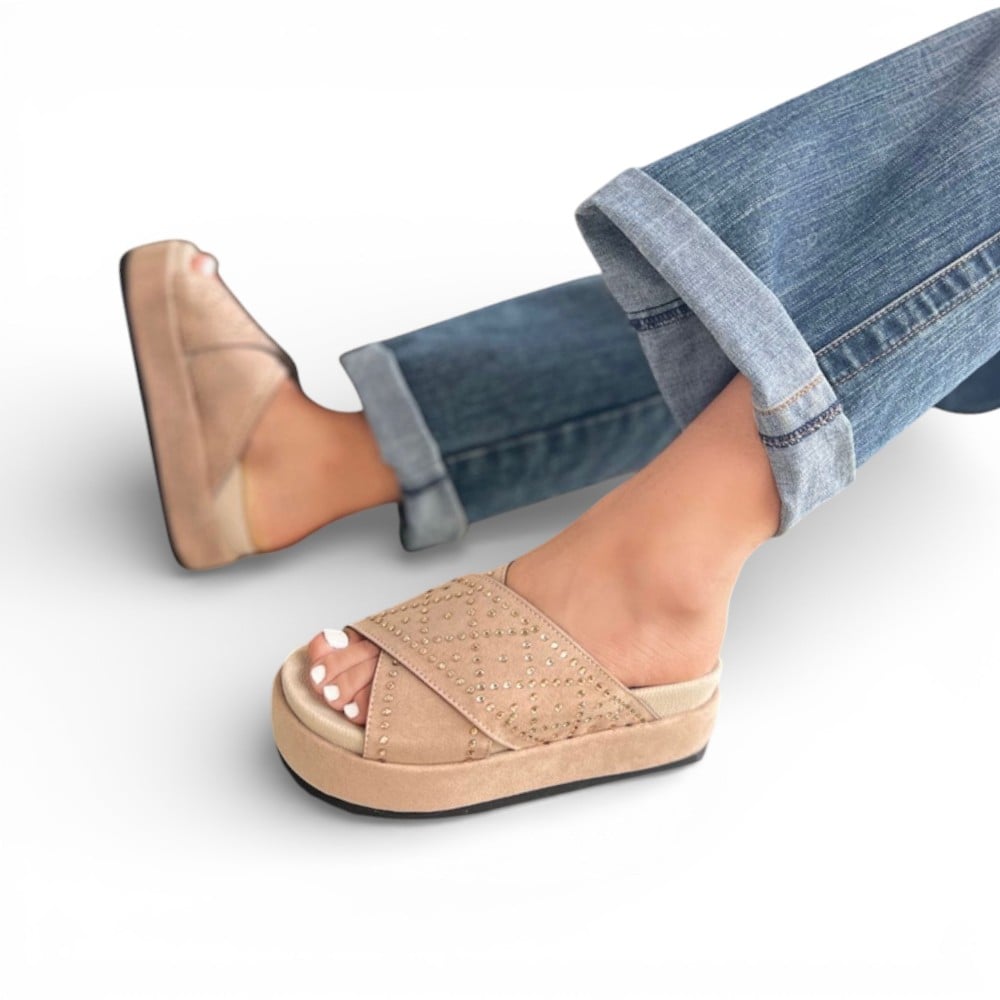 SANDALIA MUJER TIRA 2086L-75 TACO X12 COLOR NUDE - 2