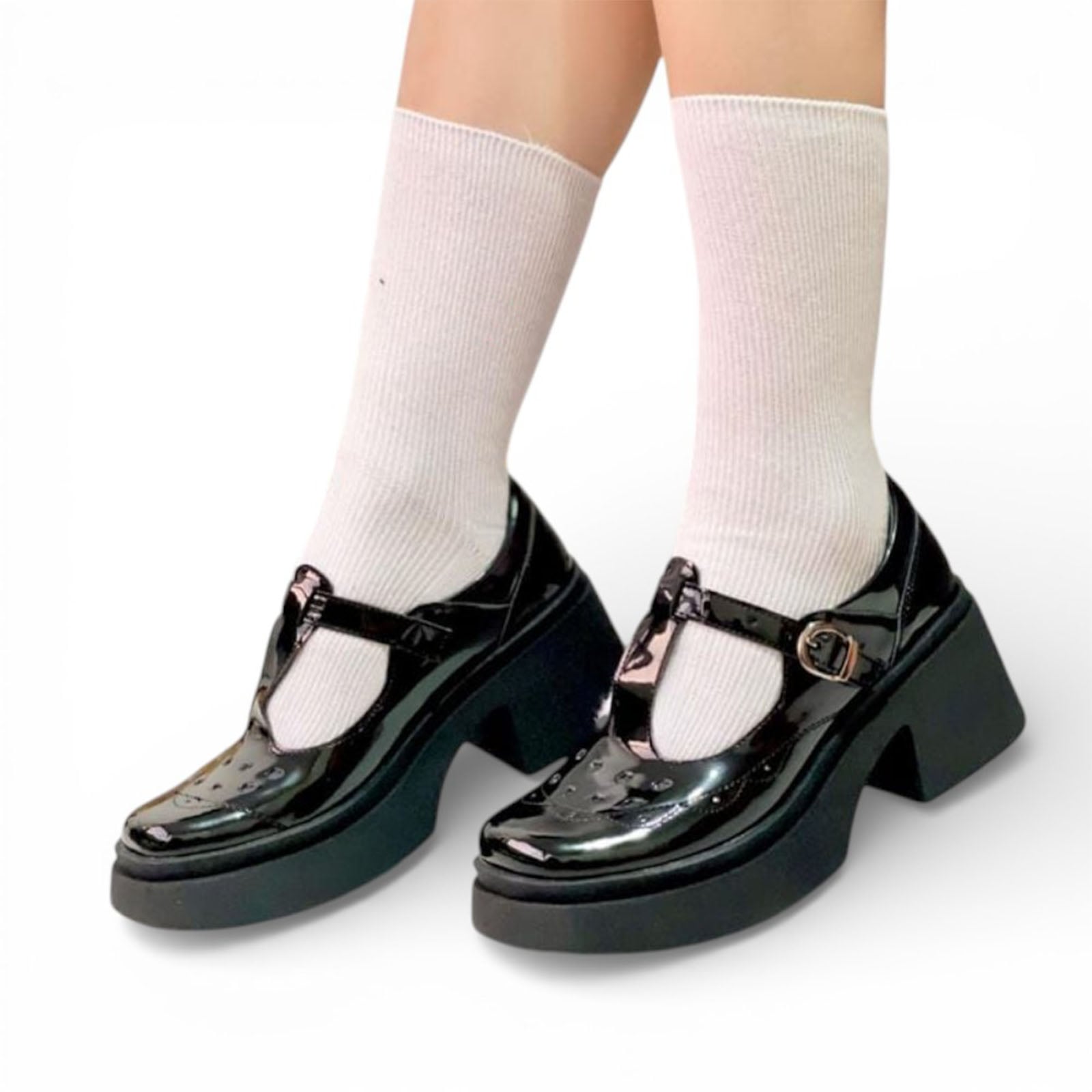 ZAPATO NIÑA ESCOLAR CONFORD DETALLES CHAROL TACO 5 12995C-55 COLOR NEGRO - 2