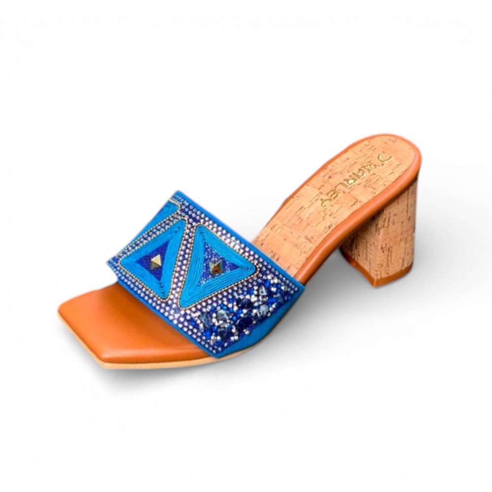 SANDALIA MUJER SUECO GRABADOS 2086L-58 ALTO X7 COLOR JEAN - 1
