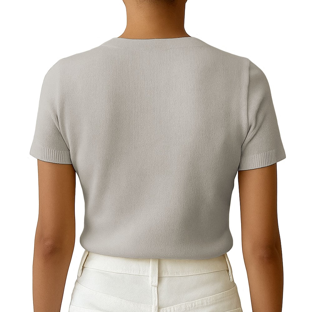 POLO MUJER MANGA CORTA COLOR ENTERO HILO TACTO ALGODON DAY362G-18 COLOR BEIGE - 2