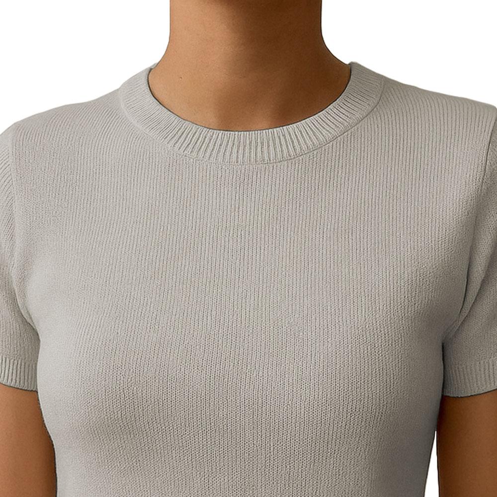 POLO MUJER MANGA CORTA COLOR ENTERO HILO TACTO ALGODON DAY362G-18 COLOR BEIGE - 3
