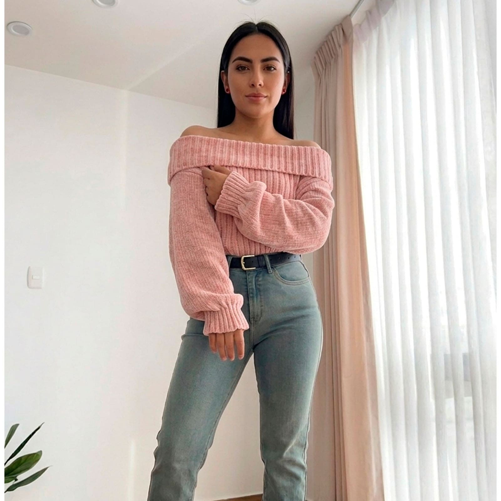 CHOMPA OUT SHOLDER HILO DRALOM 359G-23 COLOR PALO ROSA - 1