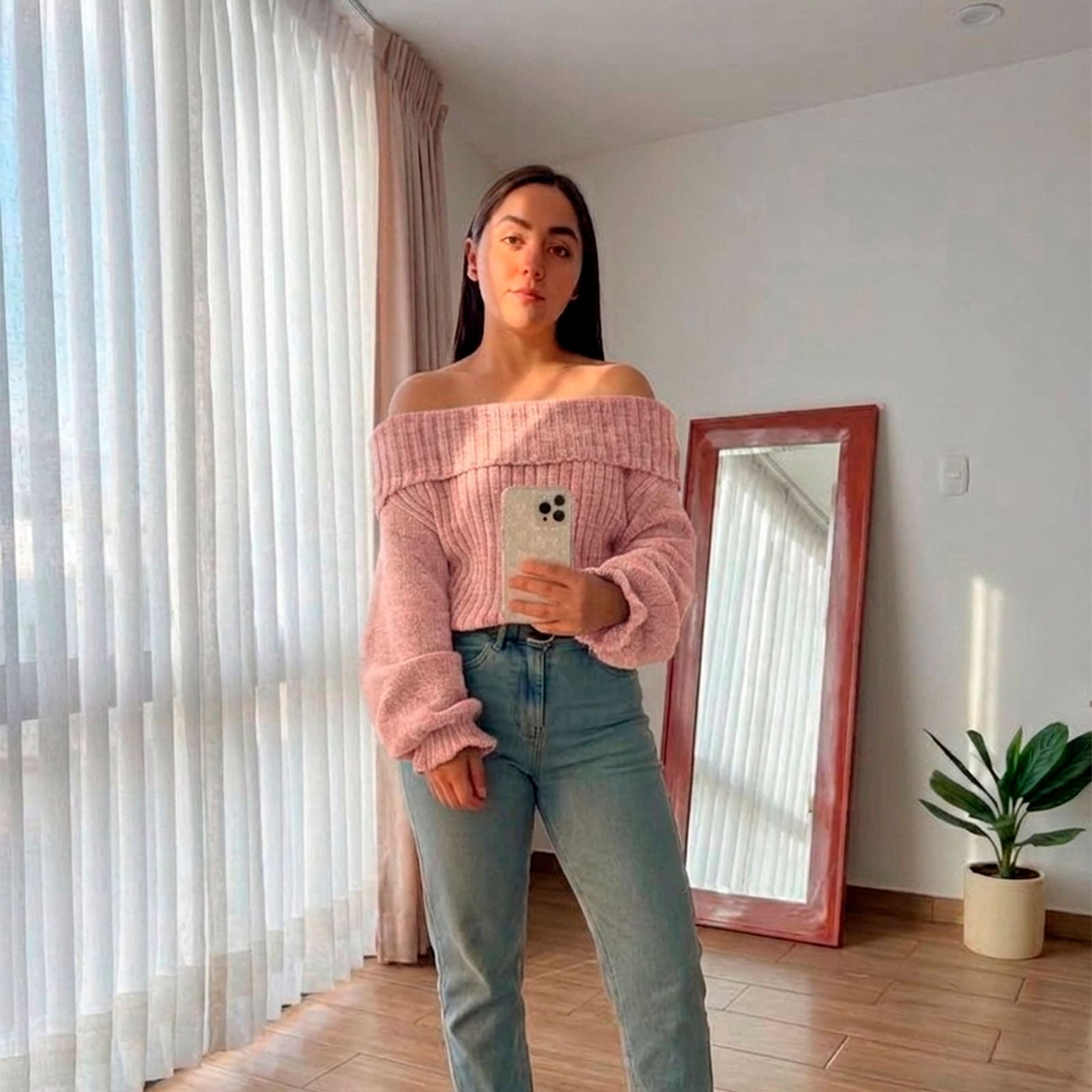 CHOMPA OUT SHOLDER HILO DRALOM 359G-23 COLOR PALO ROSA - 2