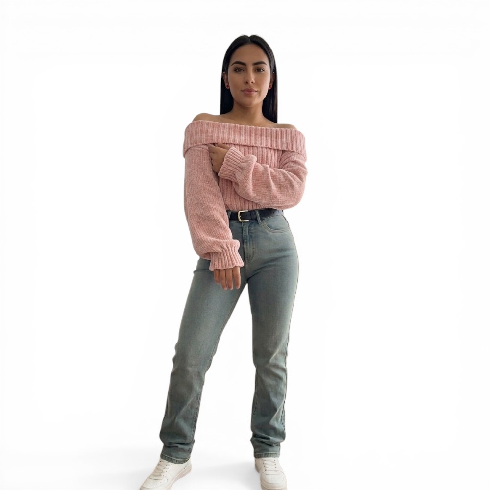 CHOMPA OUT SHOLDER HILO DRALOM 359G-23 COLOR PALO ROSA - 3